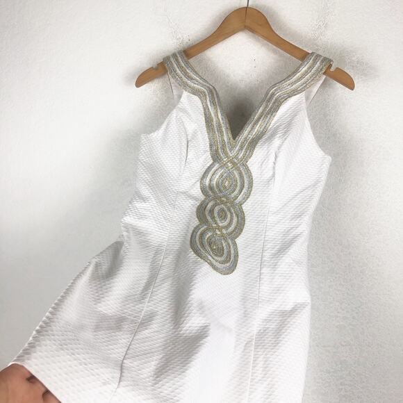 Lily Pulitzer Valli Shift Mini Dress Size 00 Resort White Preppy Quiet Luxury - Picture 12 of 15